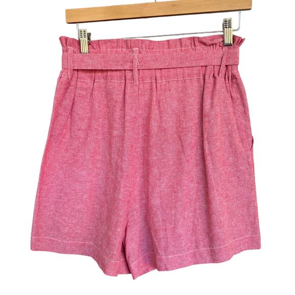 NWOT Draper James Women's Red Linen Paper Bag Shorts Size Small - Picture 3 of 5